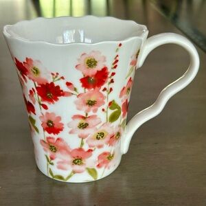 222 Fifth Belicia Red Mug Porcelain China Dishwasher and Microwave Safe